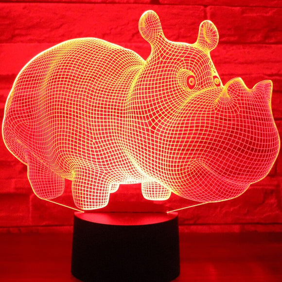 Rhinoceros Hippo Lamp